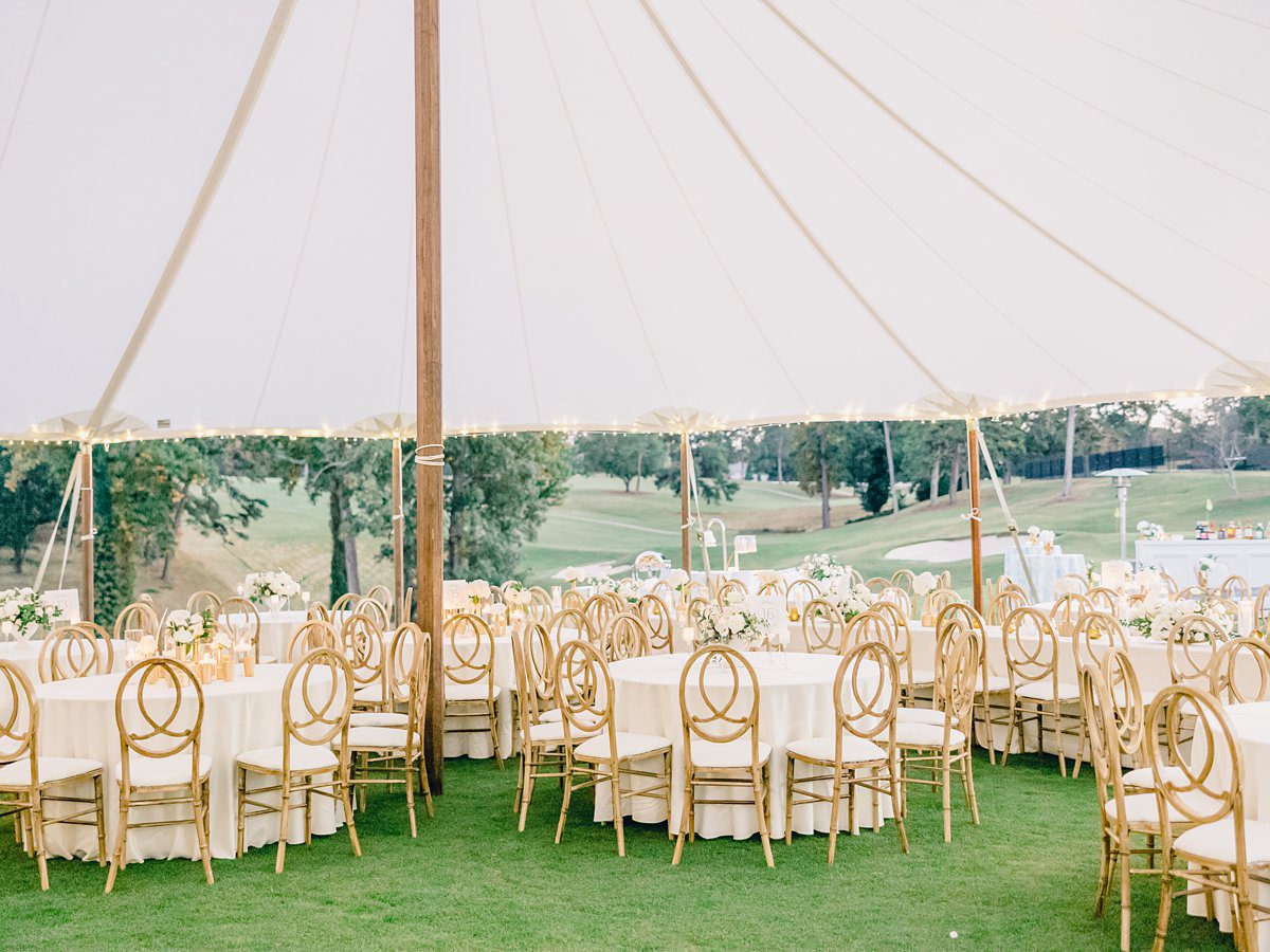 white tented reception