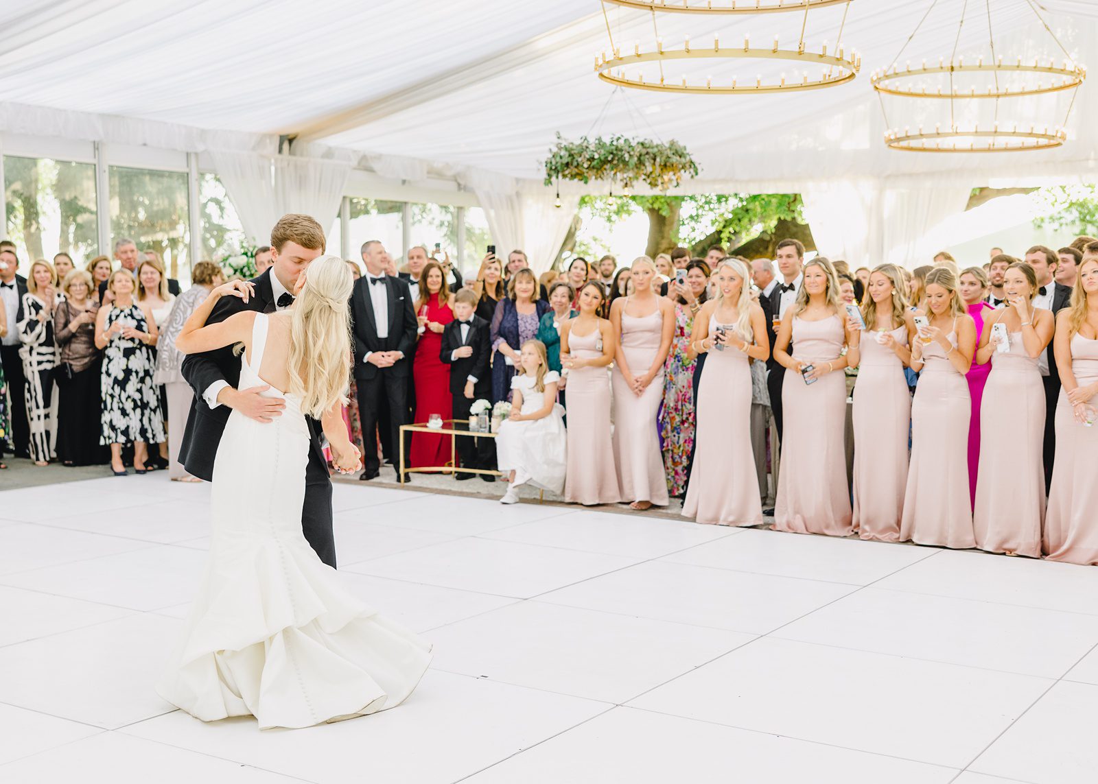 bride and groom first dance at Lowndes Grove wedding